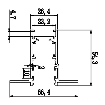 magnetic 4 wires flush mounted track rail